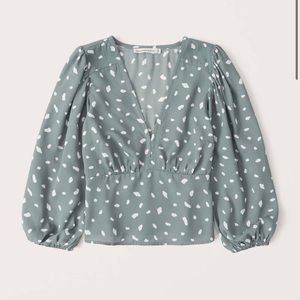 Green v-neck bustier top